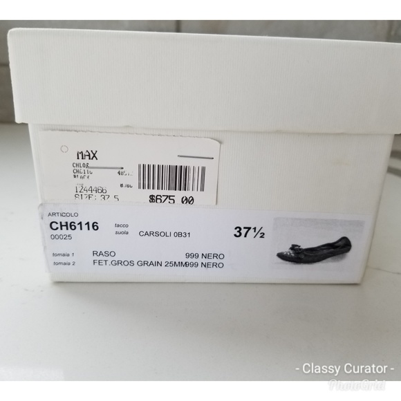 CHLOE black satin jewel point toe ballet flats - Picture 8 of 8